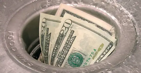 money down drain